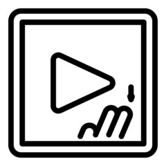Poster - Play online video icon outline vector. Hand phone. Smart click