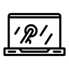 Poster - Laptop touch icon outline vector. Phone app. Press button