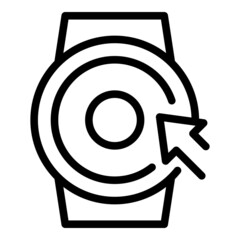 Poster - Touch smartwatch icon outline vector. Hand smartphone. Finger hand