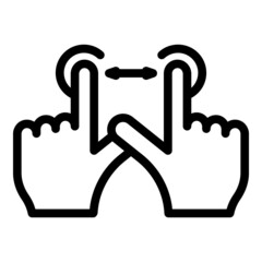 Poster - Smart move icon outline vector. Press display. Click finger