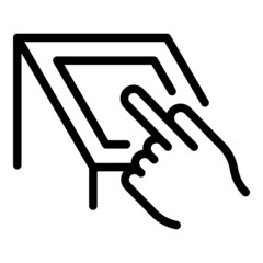 Poster - Touch finger icon outline vector. Digital screen. Smart click