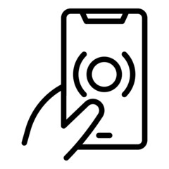 Poster - Touchscreen icon outline vector. Screen touch. Digital phone