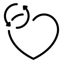 Heart Work Icon Outline Vector. Human System. Body Energy