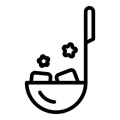 Poster - Hot chocolate spoon icon outline vector. Candy food. Egg cake