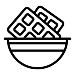Wall Mural - Cocoa chocolate icon outline vector. Candy food. Dessert cake
