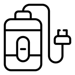 Sticker - Power bank icon outline vector. Battery charger. Usb cable