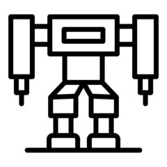 Sticker - Robot icon outline vector. Cute toy. Child ai