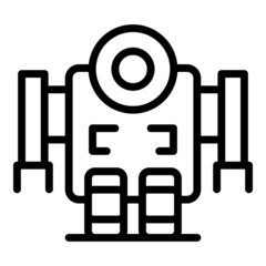 Poster - Robot child icon outline vector. Cute mascot. Android ai