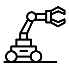 Poster - Wheel hand robot icon outline vector. Future mascot. Smart space