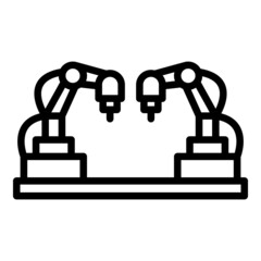 Poster - Smart robot hand icon outline vector. Cute character. Chatbot artificial