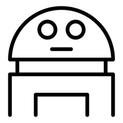 Poster - Chatbot icon outline vector. Child ai. Toy assistant