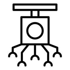 Poster - Hands tool robot icon outline vector. Cute bot. Android ai
