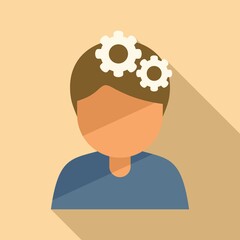 Poster - Mind idea icon flat vector. Creative business