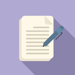Poster - Write paper idea icon flat vector. Business solution