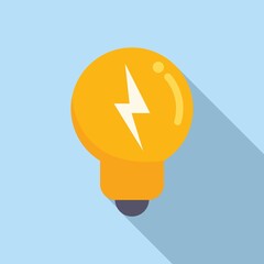 Poster - Genius idea icon flat vector. Business solution