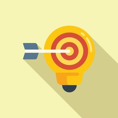 Poster - Target idea icon flat vector. Creative solution