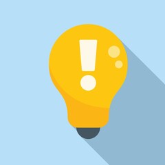 Poster - New idea icon flat vector. Think solution