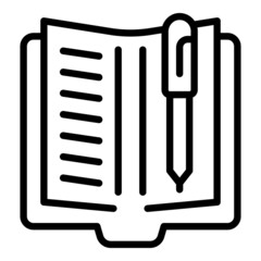 Poster - Write book review icon outline vector. Online report. Service online