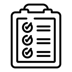 Poster - clipboard review icon outline vector. online opinion. report client