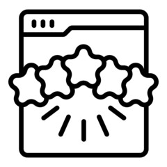 Poster - Web page review icon outline vector. Online report. Client business
