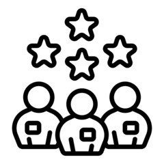 Poster - group review icon outline vector. online report. client customer