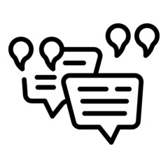 Poster - business online chat icon outline vector. opinion report. customer service