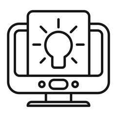 Poster - Pc new idea icon outline vector. Business solution