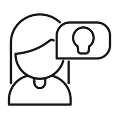 Poster - Manager idea icon outline vector. Creative bulb