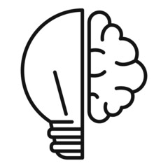 Poster - Brainstorming idea icon outline vector. Bulb creative
