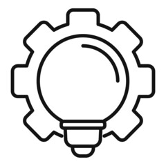 Poster - Gear idea icon outline vector. Work solution