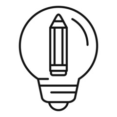 Canvas Print - Write idea icon outline vector. Creative bulb