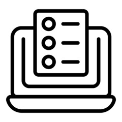 Poster - Laptop staff icon outline vector. Training office. Seminar meeting
