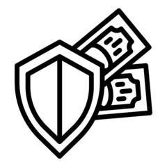 Poster - Money protection icon outline vector. Online payment. Finance bank