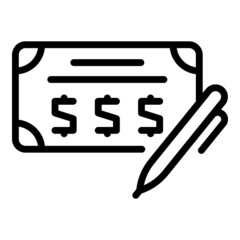 Poster - Bill paper icon outline vector. Mobile payment. Finance balance