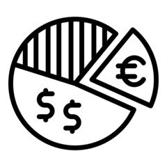 Poster - Money transfer pie chart icon outline vector. Bank payment. Mobile pay