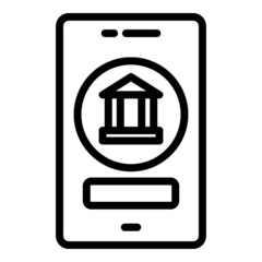 Poster - Online phone bank icon outline vector. Digital pay. Finance deposit