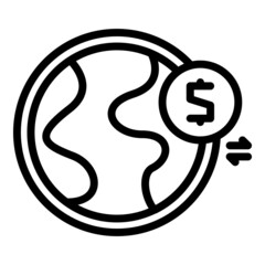 Poster - Global money icon outline vector. Mobile card. Bank transfer