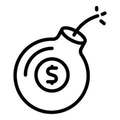 Poster - Money bomb icon outline vector. Bank transfer. Mobile card