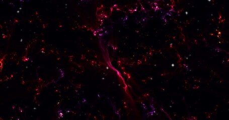 Wall Mural - Abstract View from plasma fire hell. red wallpaper, the universe is filled with nebulae and galaxies. Panoramic shot, wide format. abstract sky background. copy spase.