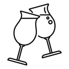 Canvas Print - Hand cocktail icon outline vector. Party toast