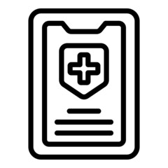Canvas Print - Medical phone login icon outline vector. Account form. Web page