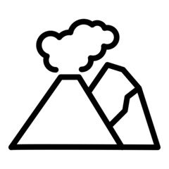 Wall Mural - Smoke volcano icon outline vector. Crater vulcano. Volcanic lava