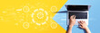 © Tierney - Future technology concept with person using a laptop computer