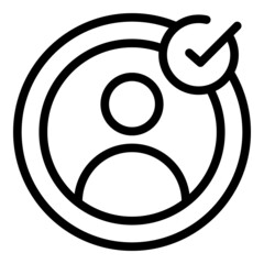 Poster - Approve election icon outline vector. Poll digital. Vote online