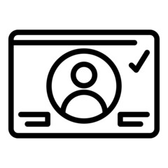 Poster - Web election icon outline vector. Online vote. Mobile poll