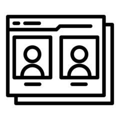 Poster - Web video call icon outline vector. Computer work. Social stay