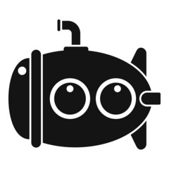 Poster - Propeller submarine icon simple vector. Sea boat