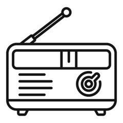 Sticker - Radio icon outline vector. Reportage media