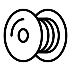 Poster - Fiber bobbin icon outline vector. Optic cable. Internet network