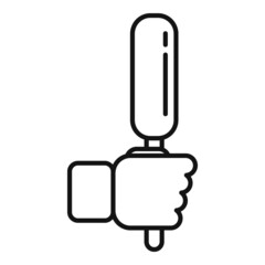 Poster - Hand microphone icon outline vector. Camera reportage